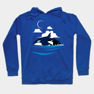 Killer whale Mom and her baby Hoodie